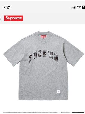 Supreme F*** Em Plaid S/S Top  “Heather Grey” Size: XXL SS26